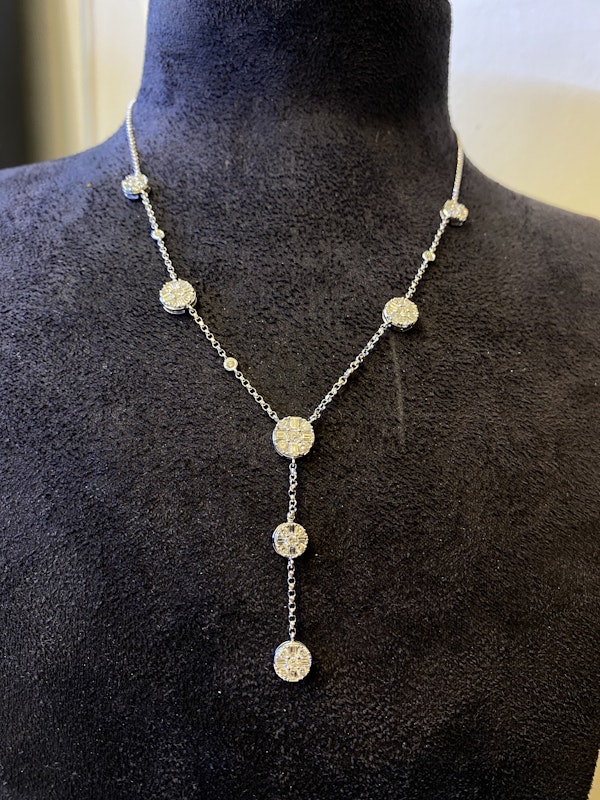 18K White Gold 3.50ct Diamond Necklace - image 4