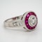 18K white gold 1.25ct Natural Ruby and 0.52ct Diamond Ring - image 2