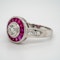 18K white gold 1.25ct Natural Ruby and 0.52ct Diamond Ring - image 3