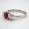 18K white gold 1.20ct Natural Ruby and 0.18ct Diamond Ring - image 3