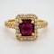 18K yellow gold 2.30ct Natural Ruby and 0.45ct Diamond Ring - image 1