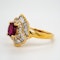 18K yellow gold 1.26ct Natural Ruby and 1.00ct Diamond Ring - image 3