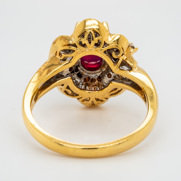 18K yellow gold 1.26ct Natural Ruby and 1.00ct Diamond Ring - image 4