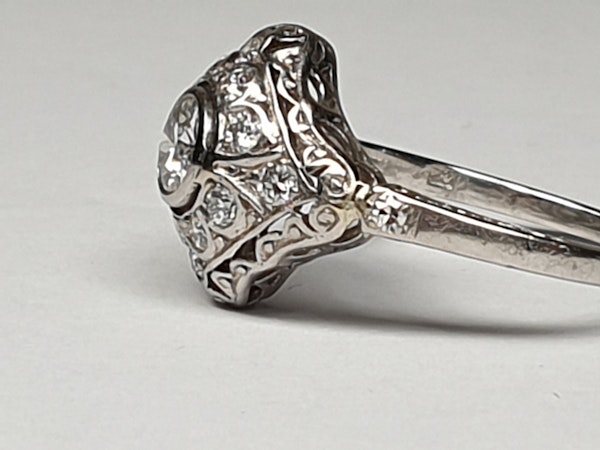 Art Deco Diamond Engagement Ring  DBGEMS - image 6