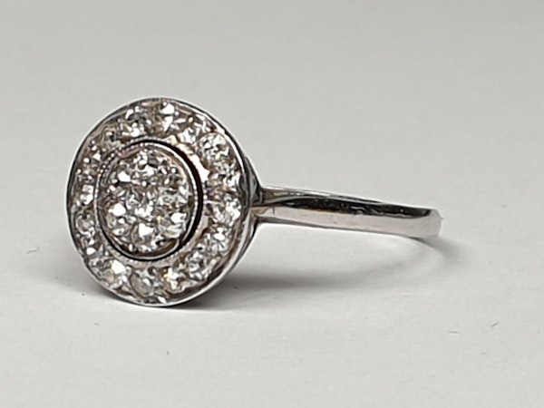 Art Deco Diamond Target Engagement Ring  DBGEMS - image 4