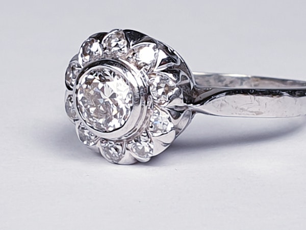 Art Deco Diamond Cluster Engagement Ring  DBGEMS - image 2