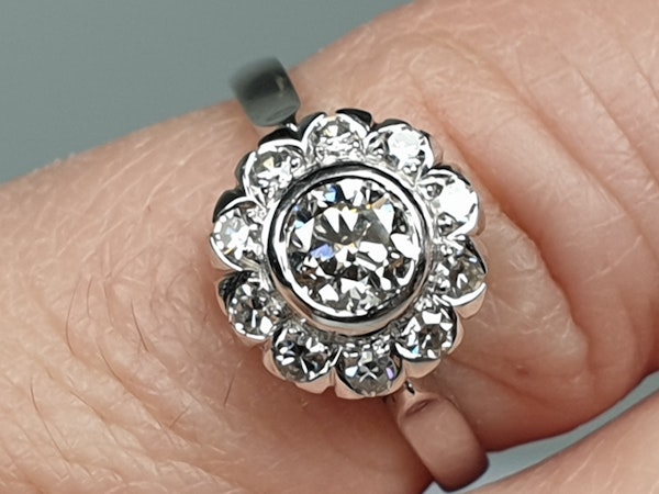 Art Deco Diamond Cluster Engagement Ring  DBGEMS - image 3