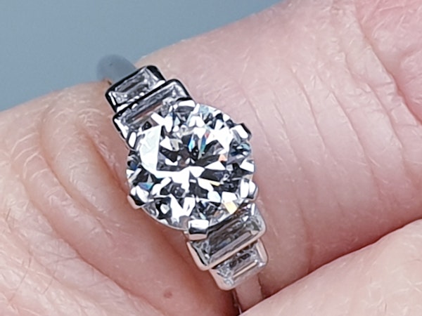 art deco 1.16ct diamond engagement ring  DBGEMS - image 4