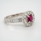 18K white gold 0.50ct Natural Ruby and 1.00ct Diamond Ring - image 2