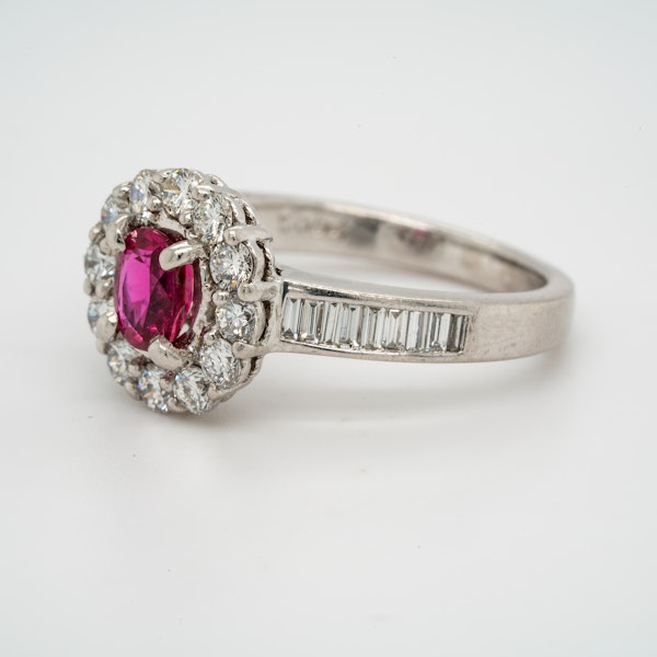 18K white gold 0.50ct Natural Ruby and 1.00ct Diamond Ring - image 3