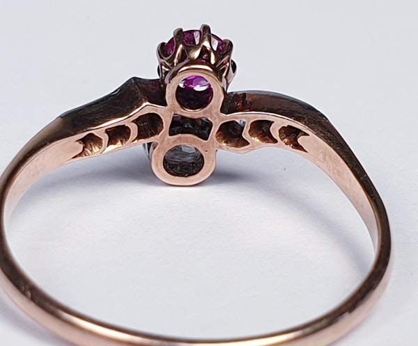 Edwardian Ruby and Diamond Cross Over Ring  DBGEMS - image 5