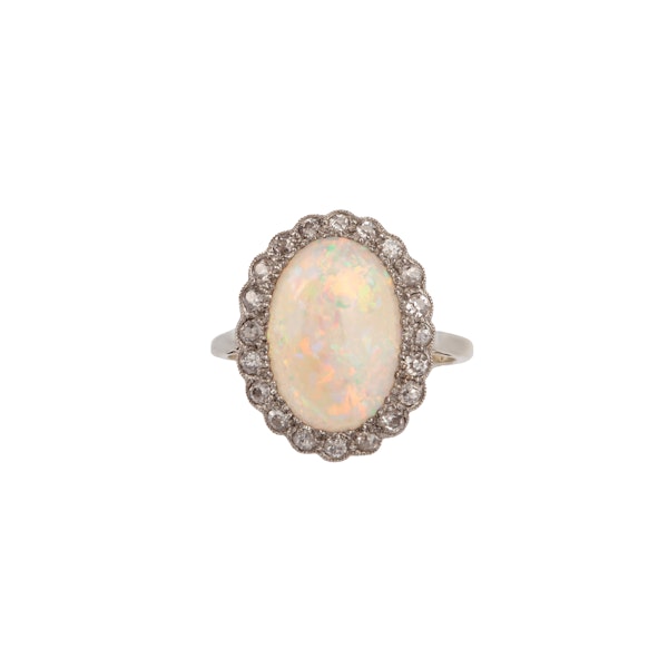 Opal and diamond ring - image 1