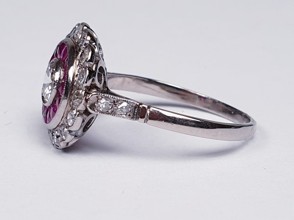 Art Deco Ruby and Diamond Target Ring  DBGEMS - image 4