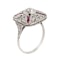 Art Deco Platinum, Ruby & Diamond Ring - image 1