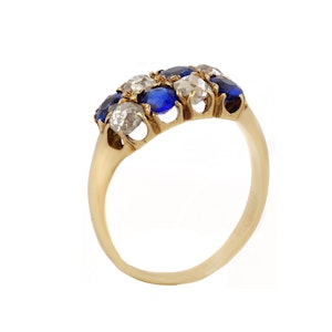 Victorian Gold, Diamond and Sapphire Ring