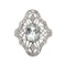 Art Deco Platinum, Diamond and Aquamarine Ring - image 1