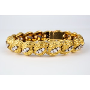 Vintage Georland of Paris, 18 Karat Gold and Diamond Bracelet, French circa 1965