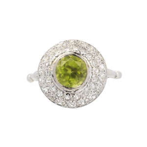 1930s Platinum, Diamond & Peridot Ring