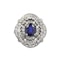 Platinum, Diamond and Sapphire Ring - image 1