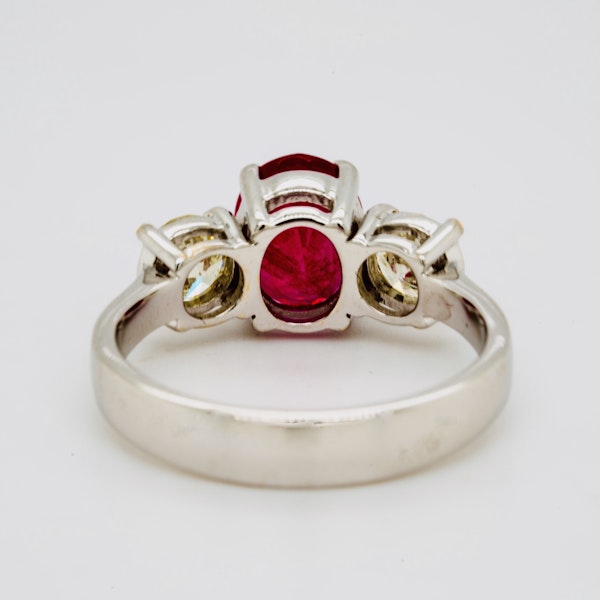 18K white gold 2.14ct Natural Burma Ruby and 0.70ct Diamond Ring. - image 4