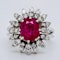 14K white gold 2.50ct Natural Ruby and 0.50ct Diamond Ring - image 1