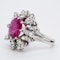 14K white gold 2.50ct Natural Ruby and 0.50ct Diamond Ring - image 3