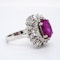 18K white gold 5.00ct Natural Ruby and 1.90ct Diamond Ring - image 3