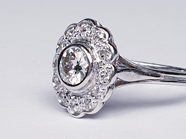 French Oval Diamond Cluster Engagement Ring  DBGEMS - image 3