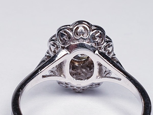 French Oval Diamond Cluster Engagement Ring  DBGEMS - image 5
