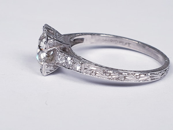 Art Deco Geometric Diamond Engagement Ring  DBGEMS - image 1
