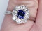 Old Cut Sapphire and Diamond Cluster Engagement Ring  DBGEMS - image 3