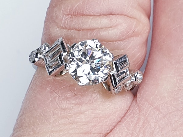 1.61ct 1930's art deco diamond engagement ring  DBGEMS - image 4