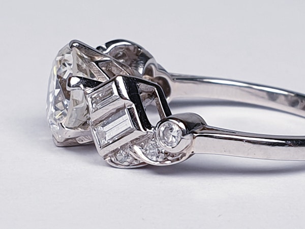 1.61ct 1930's art deco diamond engagement ring  DBGEMS - image 1