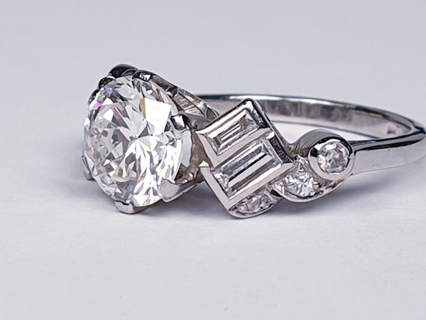 1.61ct 1930's art deco diamond engagement ring  DBGEMS - image 5