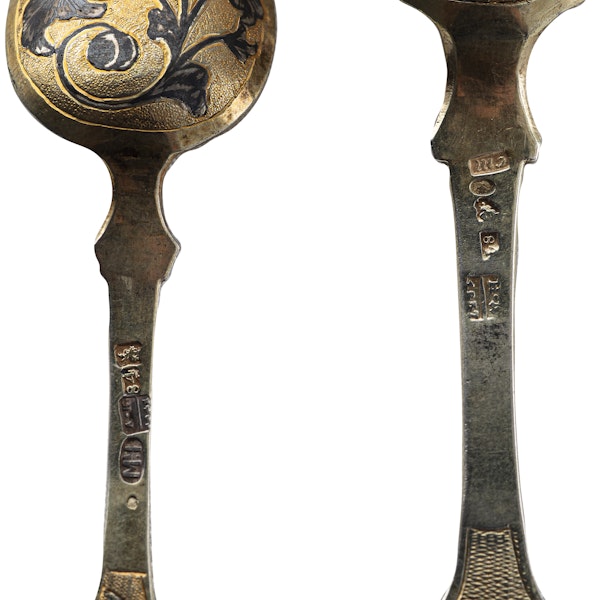 A Set of Twenty-Four Silver Gilt Niello Spoons - image 2