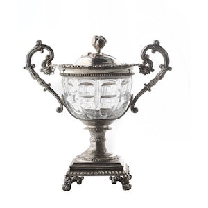 French Glass and Silver Bon Bon Dish, c.1880