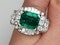 emerald and diamond 1940's cocktail ring  DBGEMS - image 3