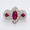18K white gold 0.80ct Natural Ruby and 1.00ct Diamond Ring - image 1