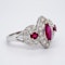 18K white gold 0.80ct Natural Ruby and 1.00ct Diamond Ring - image 2