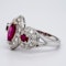 18K white gold 0.80ct Natural Ruby and 1.00ct Diamond Ring - image 3