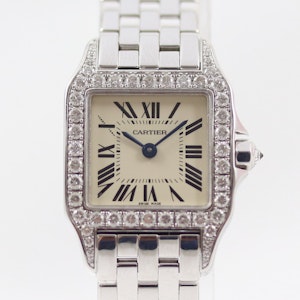 Cartier Ladies Santos Demoiselle, 18K White Gold, Diamond, Cartier service in 2018