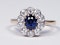 19th century antique sapphire and diamond cluster engagement ring  DBGEMS - image 1