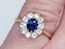 19th century antique sapphire and diamond cluster engagement ring  DBGEMS - image 3