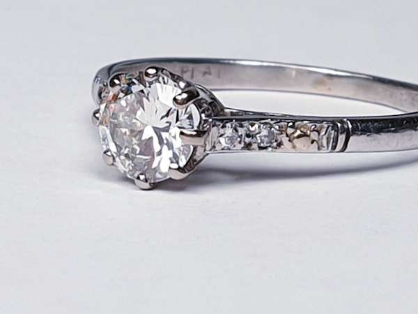 Art Deco Solitaire Diamond Engagement Ring  DBGEMS - image 1