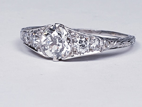 Art Deco Diamond Single Stone Ring  DBGEMS - image 4