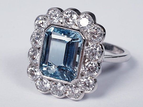 Aquamarine and diamond dress ring  DBGEMS - image 3