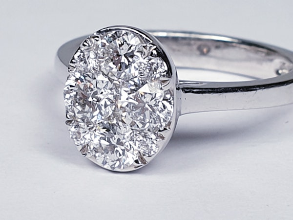 Oval cluster diamond engagement ring  DBGEMS - image 1