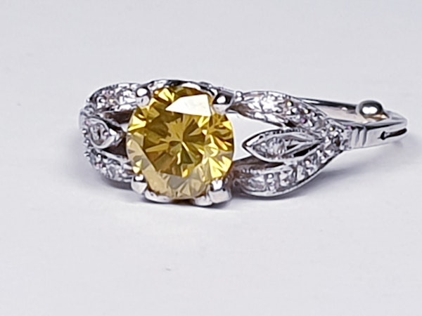 yellow diamond engagement ring  DBGEMS - image 2