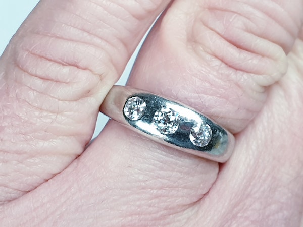 Platinum Gypsy Set Old Cut Diamond Ring  DBGEMS - image 2