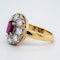 Ruby and diamond oval cluster ring - image 3